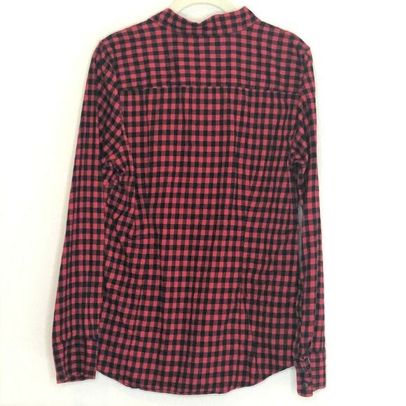 J Crew The Perfect Shirt Womens Medium Red Black Plaid Button Up Long Sleeves - Picture 3 of 5